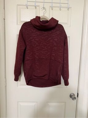 Flabetics Cozy Cowl Neck Pullover Sweater - Burgundy
